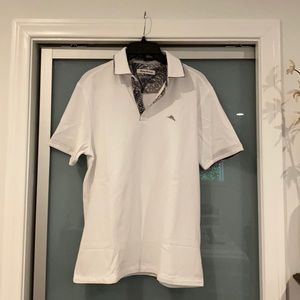 White Tommy Bahama island zone Polo Shirt (m)